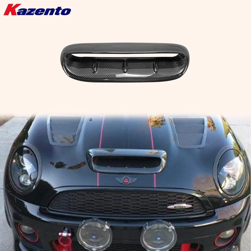 Kazento For Mini Cooper S MK1 2001-06 R53 Carbon Fiber DG Front Hood Bonnet Scoop Vents