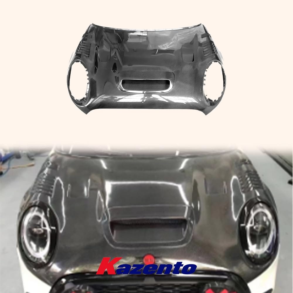 Kazento For Mini F56 Cooper Dry Carbon Fiber AG Style Vented Front Bumper Bonnet Hood