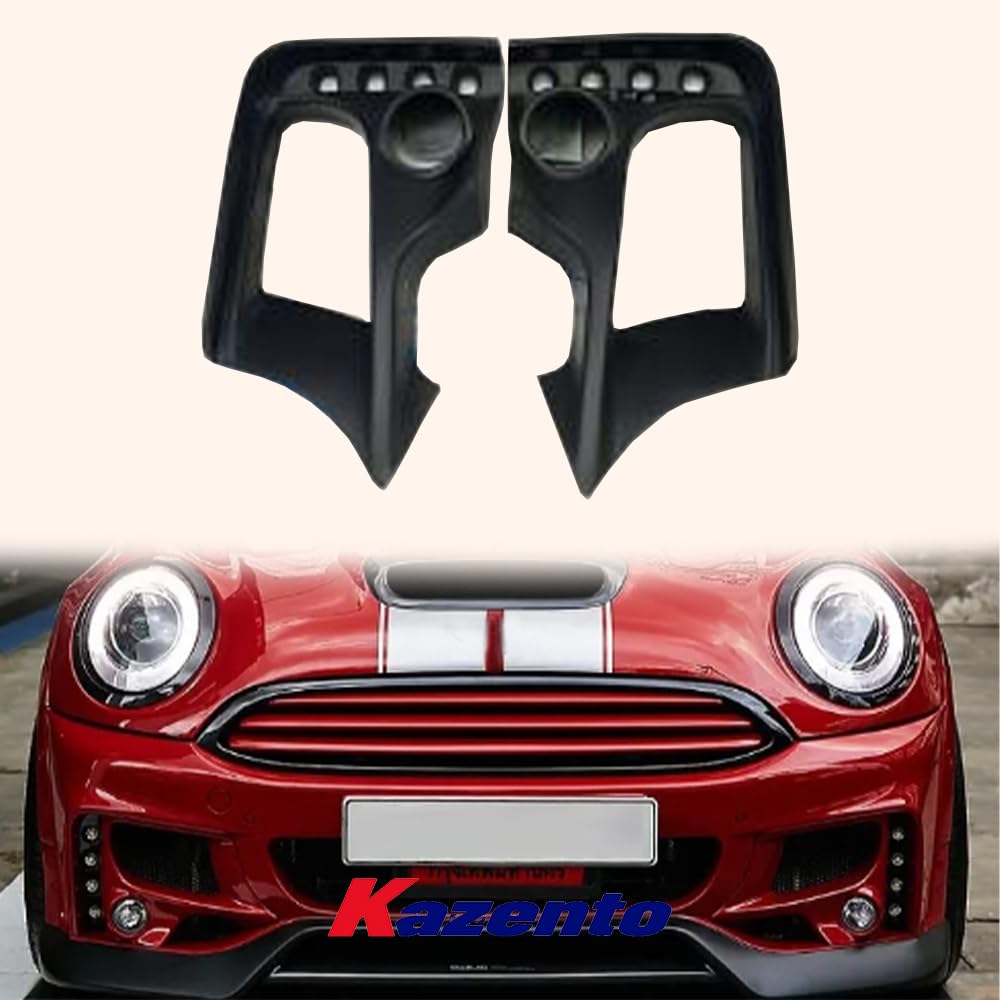 Kazento For Mini F56 F55 F57 DU Style FRP Front Bumper Fog Light Duct Vent Cover Pair