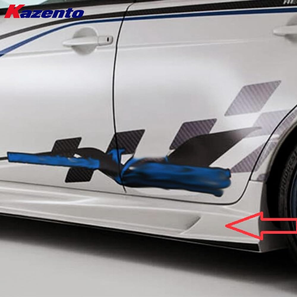 Kazento For Mitsubishi EVO 10 X 07-16 Fiberglass VRS Ultimate Side Skirt With Air Shroud Kazento Carbon Parts 车身侧板 EVO10-SS-VA-UL-FRP