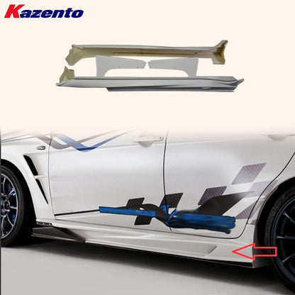 Kazento For Mitsubishi EVO 10 X 07-16 Fiberglass VRS Ultimate Side Skirt With Air Shroud