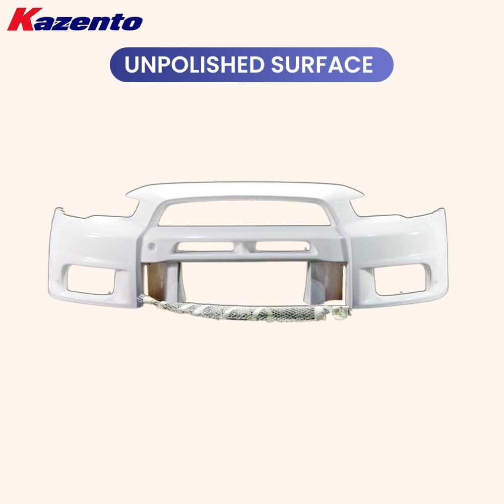 Kazento For Mitsubishi EVO 10 X 07-16 VRS Style Wide Fiberglass Unpaint FRP Front Bumper Kazento Carbon Parts 车身侧板 EVO10-FB-VA-WIDE-FRP