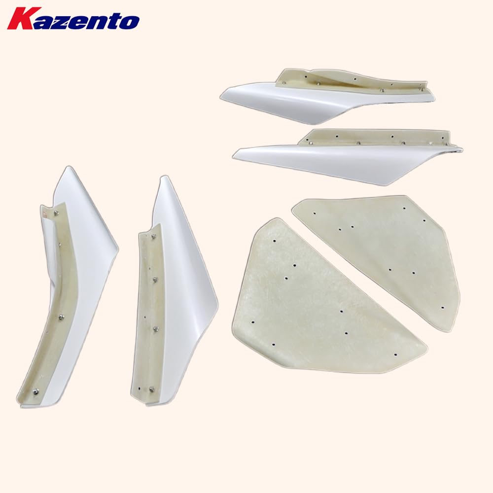 Kazento For Mitsubishi EVO 10 X 07-16 VRS (Wide Bumper Only) Front Hyp Canard Fiberglass Kazento Carbon Parts 车身侧板 EVO10-CANA-VA-HYP-FRP