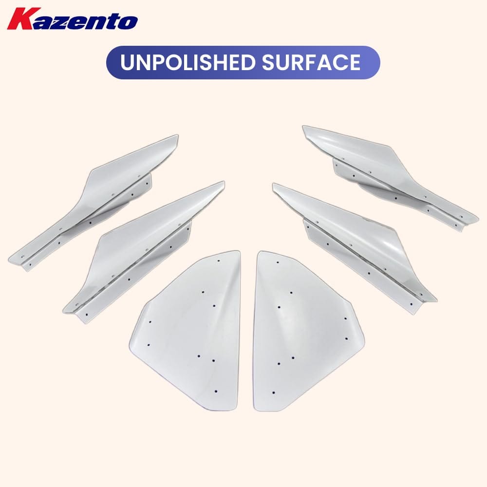 Kazento For Mitsubishi EVO 10 X 07-16 VRS (Wide Bumper Only) Front Hyp Canard Fiberglass Kazento Carbon Parts 车身侧板 EVO10-CANA-VA-HYP-FRP