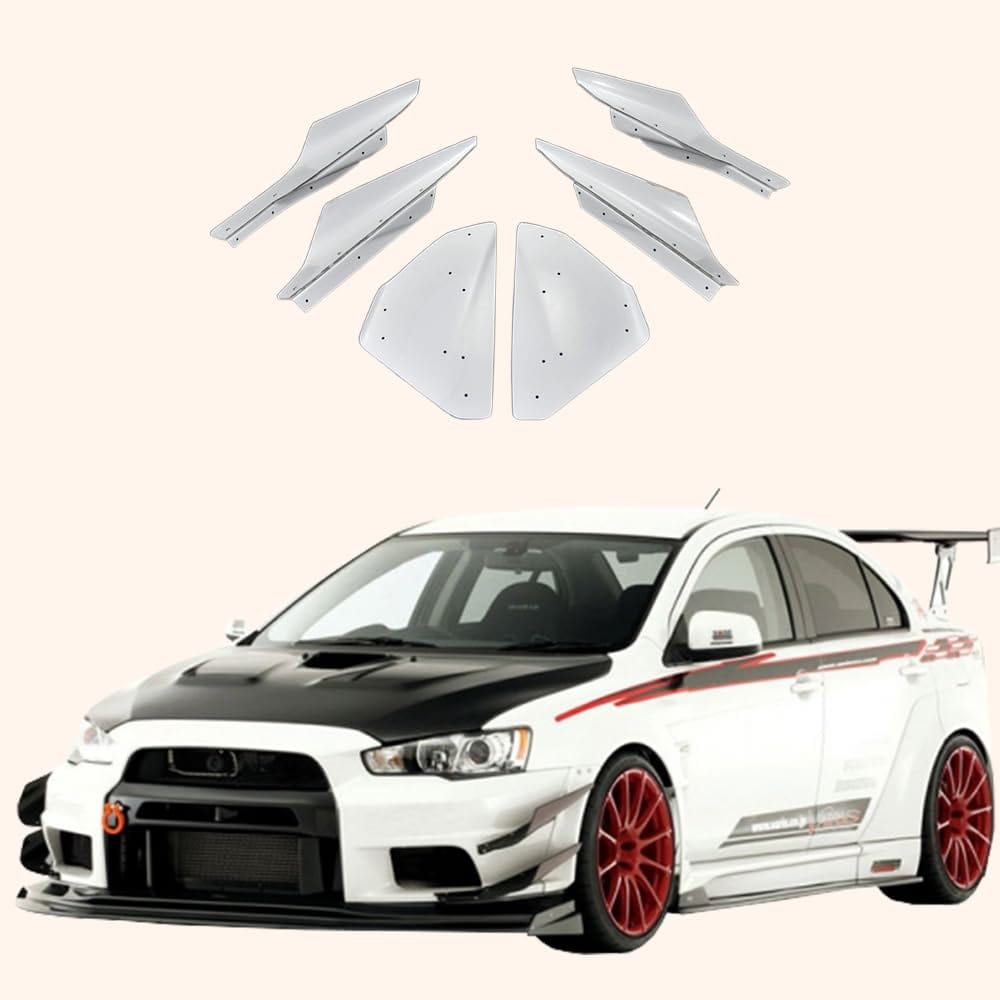 Kazento For Mitsubishi EVO 10 X 07-16 VRS (Wide Bumper Only) Front Hyp Canard Fiberglass