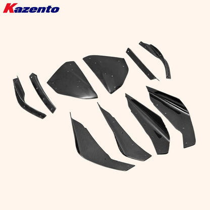 Kazento For Mitsubishi EVO 10 X 07-16 VRS (Wide Bumper Only) Front Hyper Canard Carbon Kazento Carbon Parts 车身侧板 EVO10-CANA-VA-HYP-CF