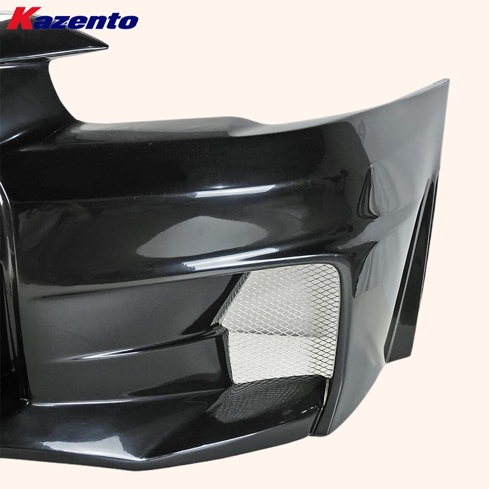 Kazento For Mitsubishi EVO 10 X 07-16 VS3 Style Front Bumper Fiberglass Unpaint FRP Kazento Carbon Parts 车身侧板 EVO10-FB-VA3-FRP
