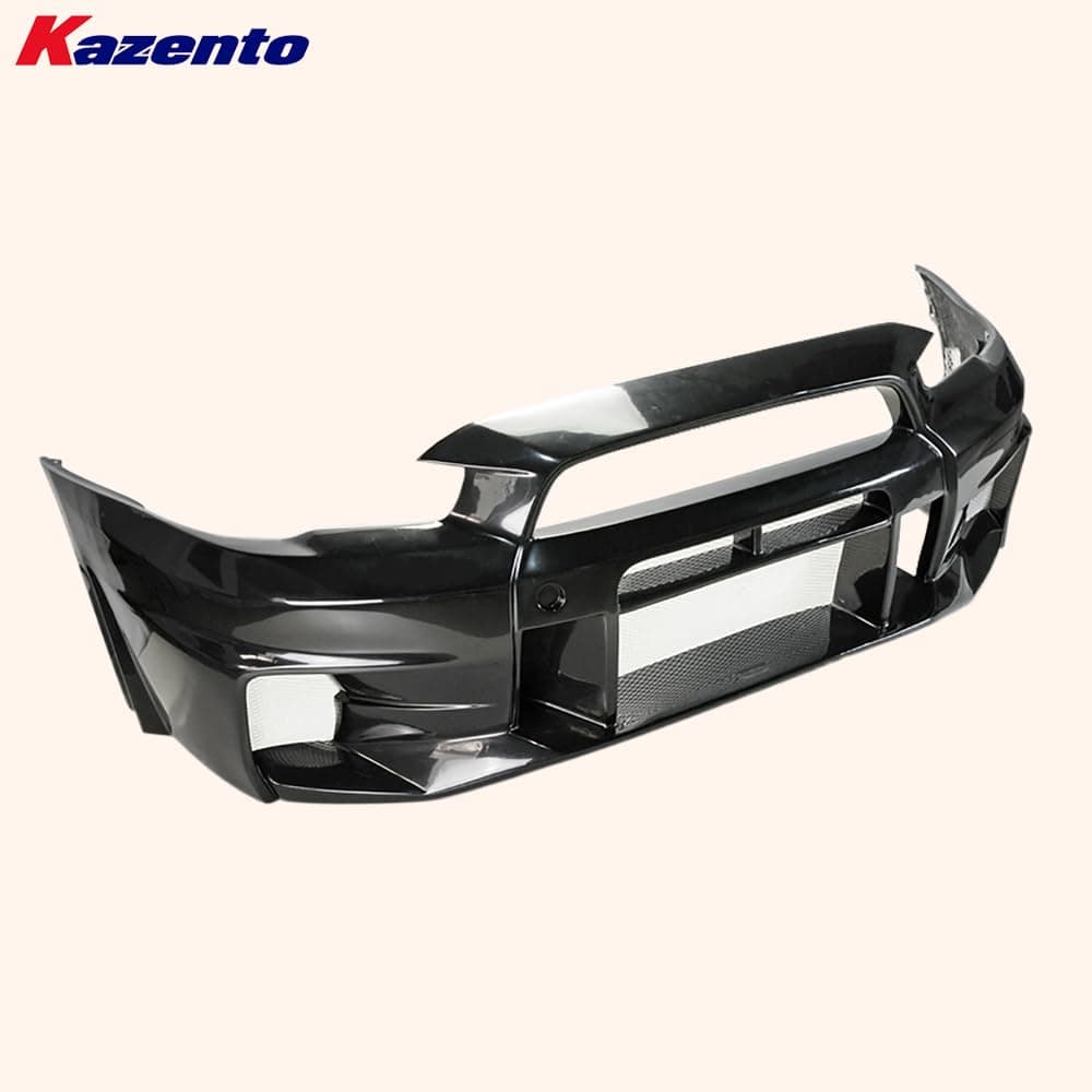 Kazento For Mitsubishi EVO 10 X 07-16 VS3 Style Front Bumper Fiberglass Unpaint FRP Kazento Carbon Parts 车身侧板 EVO10-FB-VA3-FRP