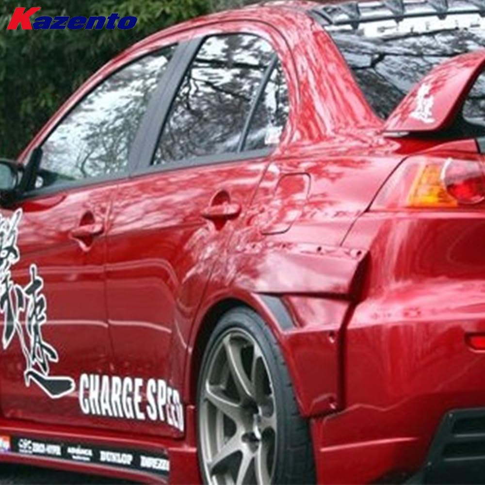 Kazento For Mitsubishi EVO 10 X CZ4A 07-16 CS Style Fiberglass Unpaint Rear Fenders