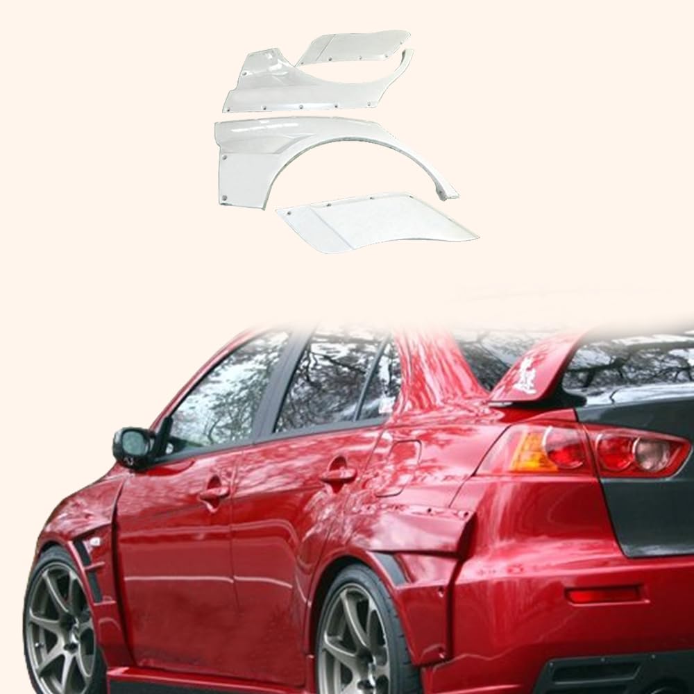 Kazento For Mitsubishi EVO 10 X CZ4A 07-16 CS Style Fiberglass Unpaint Rear Fenders