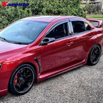 Kazento For Mitsubishi EVO 10 X CZ4A 07-16 SEXY Style Carbon Fiber Side Skirts Pair