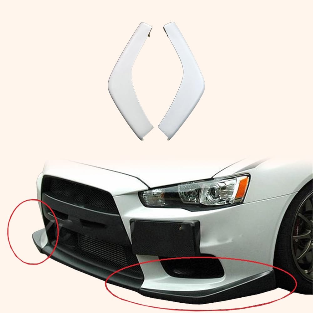 Kazento For Mitsubishi EVO 10 X CZ4A 07-16 V-Style Carbon Fiber Front Splitter Cover Lip
