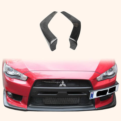 Kazento For Mitsubishi EVO 10 X CZ4A 07-16 V-Style Carbon Fiber Front Splitter Cover Lip