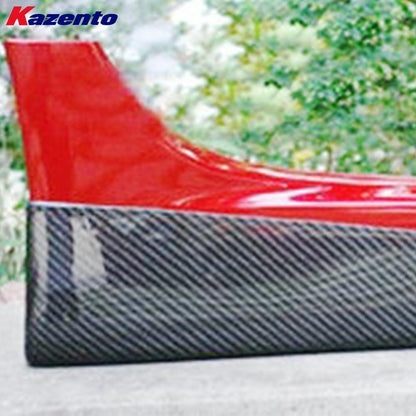 Kazento For Mitsubishi EVO 10 X CZ4A 07-16 V-Style Side Skirts Spats Add On Pair Carbon