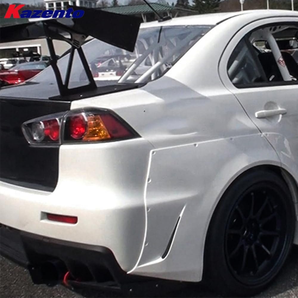 Kazento For Mitsubishi EVO 10 X CZ4A 07-16 VR Style Wide Rear Over Fender 6pc Fiberglass