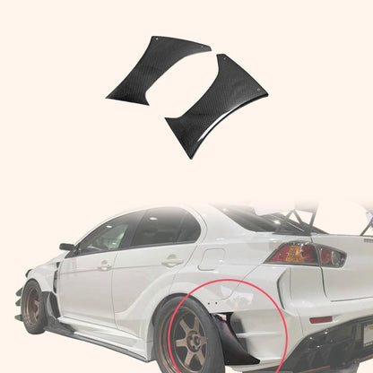Kazento For Mitsubishi EVO 10 X CZ4A 07-16 VS2 Wide Style Carbon Fiber Rear Bumper Duct Kazento Carbon Parts 车身侧板 EVO10-BV-R-VA2-CF