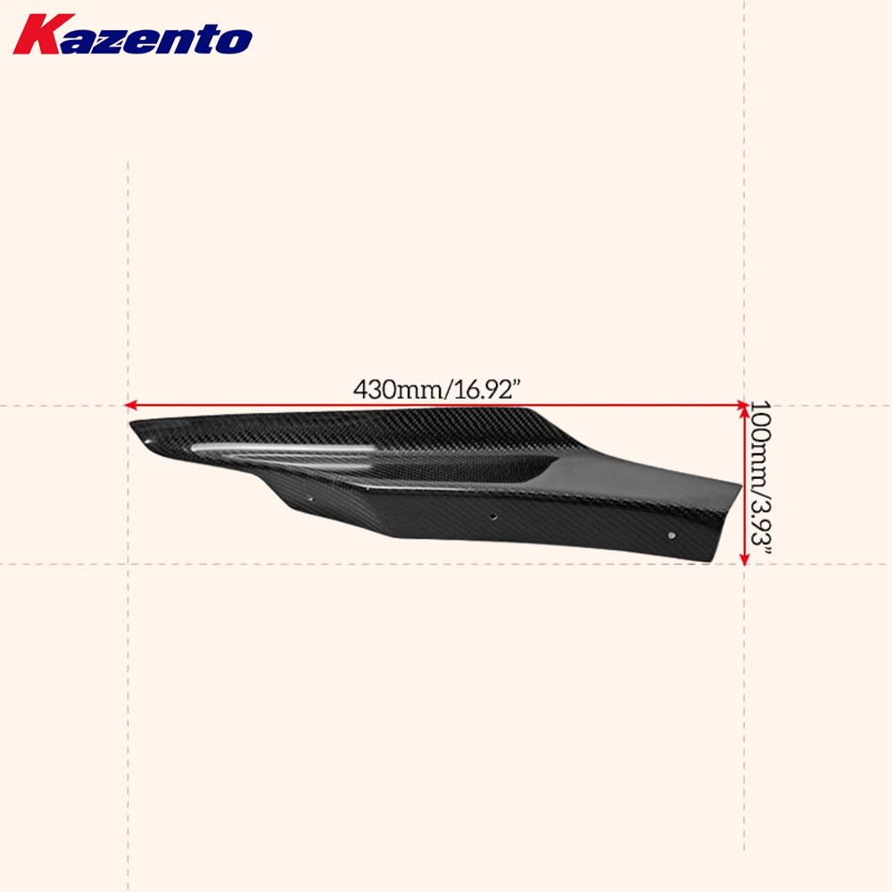Kazento For Mitsubishi EVO 10 X CZ4A 07-16 VS2 Wide Style Carbon Front Bumper Canard