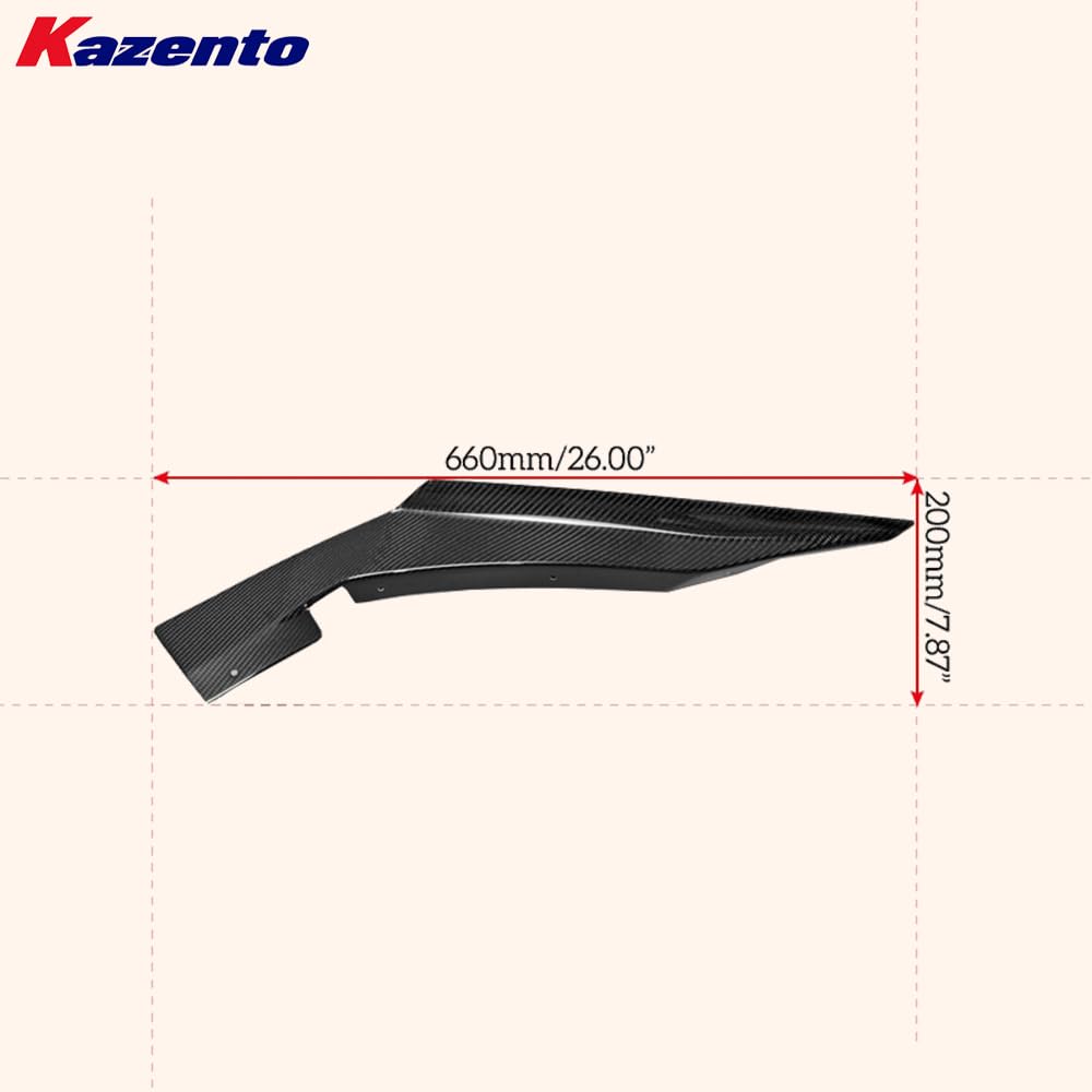Kazento For Mitsubishi EVO 10 X CZ4A 07-16 VS2 Wide Style Carbon Front Bumper Canard