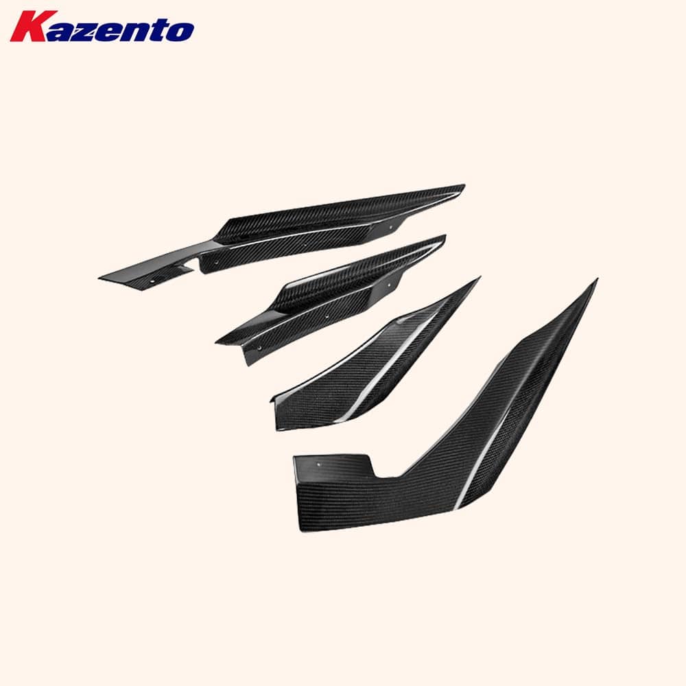 Kazento For Mitsubishi EVO 10 X CZ4A 07-16 VS2 Wide Style Carbon Front Bumper Canard