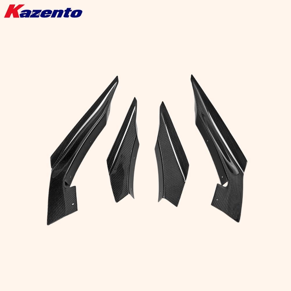 Kazento For Mitsubishi EVO 10 X CZ4A 07-16 VS2 Wide Style Carbon Front Bumper Canard