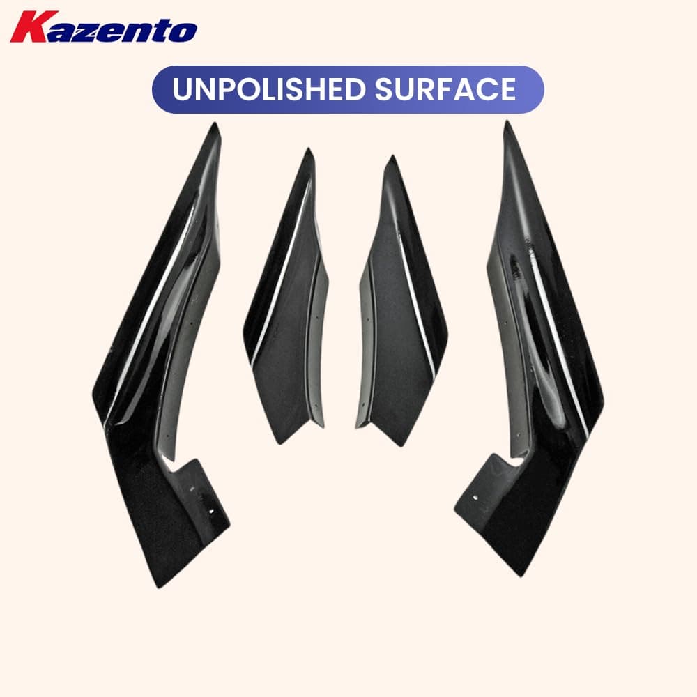 Kazento For Mitsubishi EVO 10 X CZ4A 07-16 VS2 Wide Style Fiberglass Front Bumper Canard Kazento Carbon Parts 车身侧板 EVO10-CANA-VA2-FRP