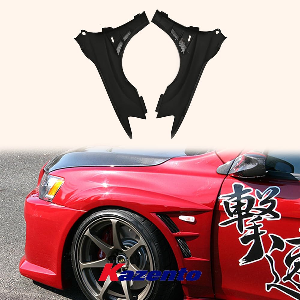 Kazento For Mitsubishi EVO 10 X Lancer Evolution Vented Front Fender Carbon Fiber Kazento Carbon Parts 车身侧板 Carbon Fiber EVO10-FF-CS-CF