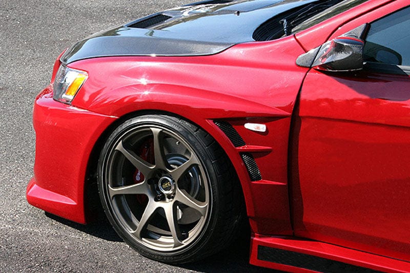 Kazento For Mitsubishi EVO 10 X Lancer Evolution Vented Front Fender Carbon Fiber