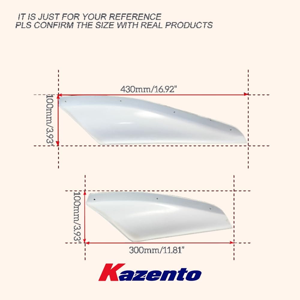 Kazento For Mitsubishi EVO Evolution 10 VRS Style Fiberglass Unpaint Front Bumper Canard Kazento Carbon Parts 车身侧板 EVO10-CANA-VA-FRP