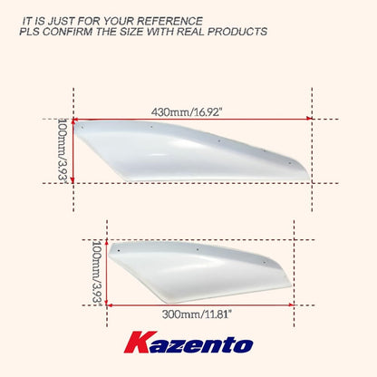 Kazento For Mitsubishi EVO Evolution 10 VRS Style Fiberglass Unpaint Front Bumper Canard Kazento Carbon Parts 车身侧板 EVO10-CANA-VA-FRP