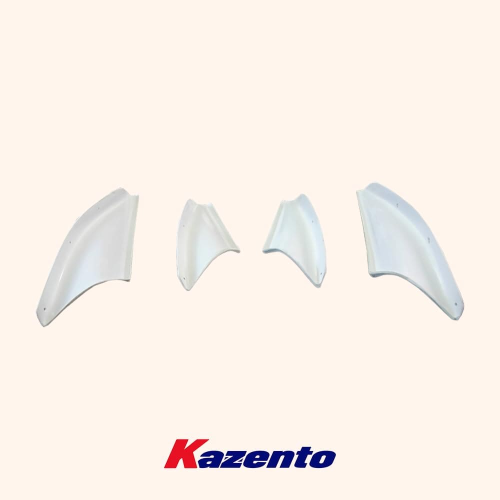 Kazento For Mitsubishi EVO Evolution 10 VRS Style Fiberglass Unpaint Front Bumper Canard Kazento Carbon Parts 车身侧板 EVO10-CANA-VA-FRP