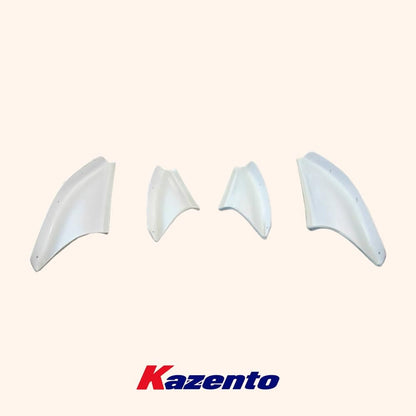 Kazento For Mitsubishi EVO Evolution 10 VRS Style Fiberglass Unpaint Front Bumper Canard Kazento Carbon Parts 车身侧板 EVO10-CANA-VA-FRP