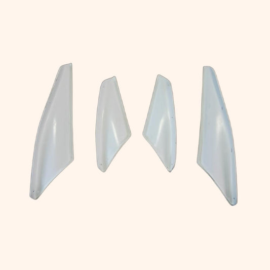 Kazento For Mitsubishi EVO Evolution 10 VRS Style Fiberglass Unpaint Front Bumper Canard Kazento Carbon Parts 车身侧板 EVO10-CANA-VA-FRP