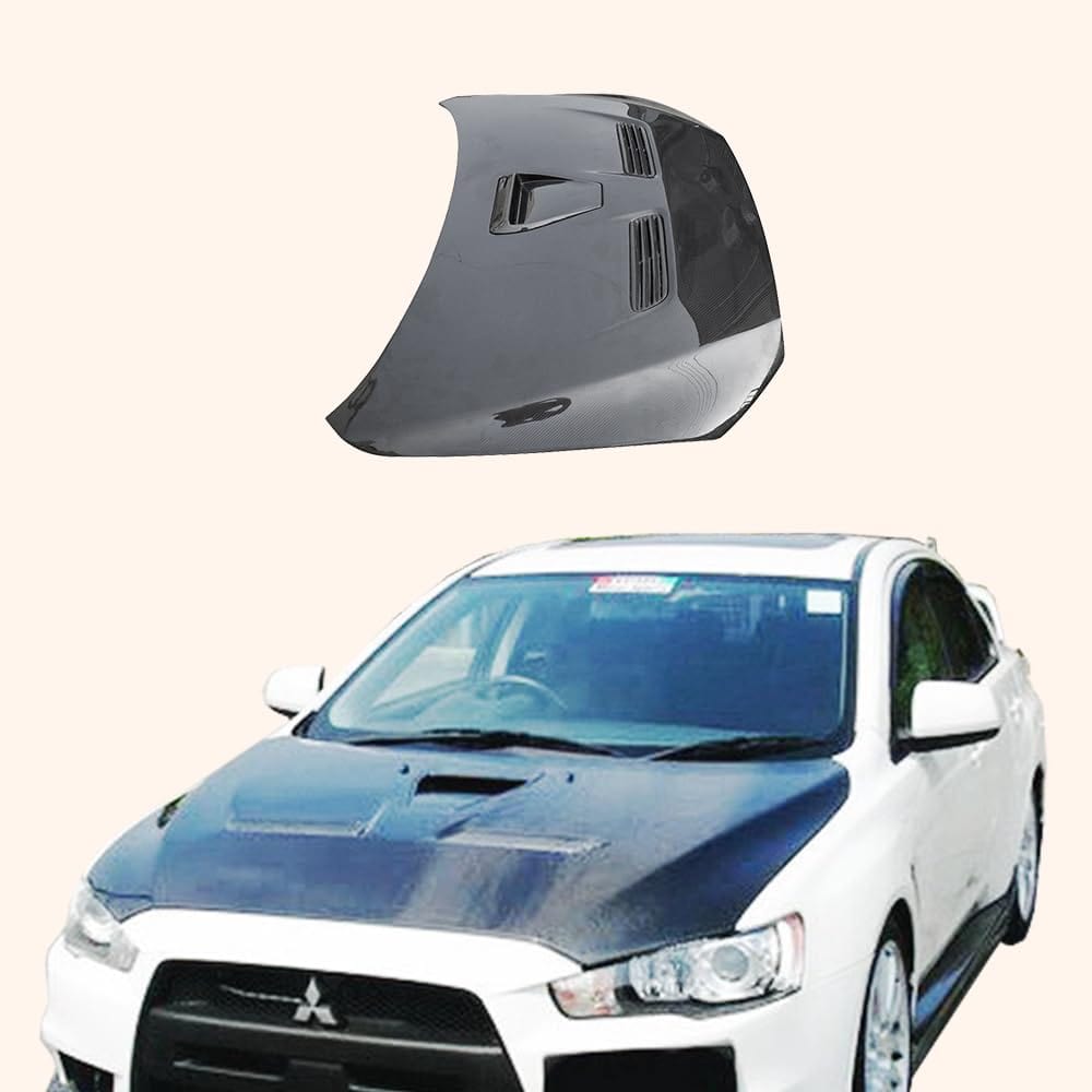 Kazento For Mitsubishi Evolution EVO 10 CZ4A 07-16 Carbon OE Style Front Bumper Hood