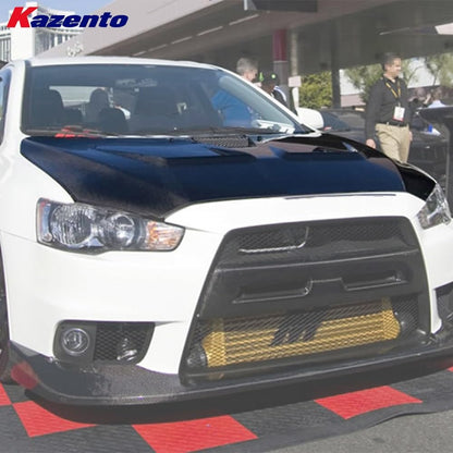 Kazento For Mitsubishi Evolution EVO 10 CZ4A 07-16 Matte Carbon OE Style Front Hood Kazento Carbon Parts 车身侧板 EVO10-HOOD-OE-MAT-MCF2