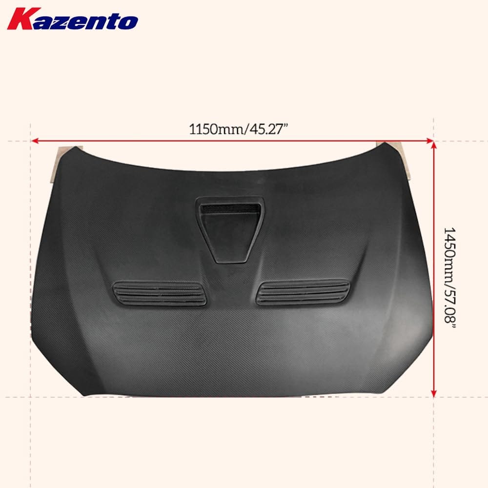 Kazento For Mitsubishi Evolution EVO 10 CZ4A 07-16 Matte Carbon OE Style Front Hood