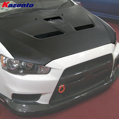 Kazento For Mitsubishi Evolution EVO 10 CZ4A 07-16 Matte Carbon OE Style Front Hood