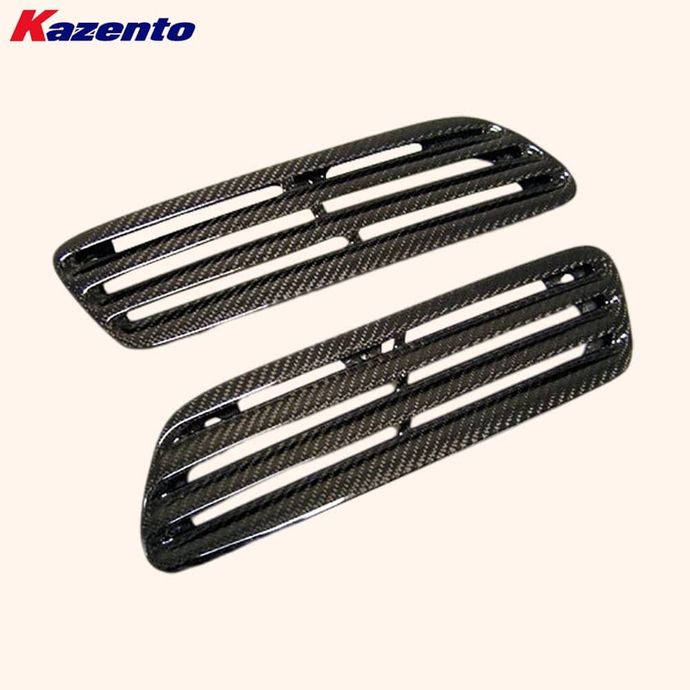 Kazento For Mitsubishi Evolution EVO 10 CZ4A 07-16 OE Style Carbon Hood Air Vents 2pcs