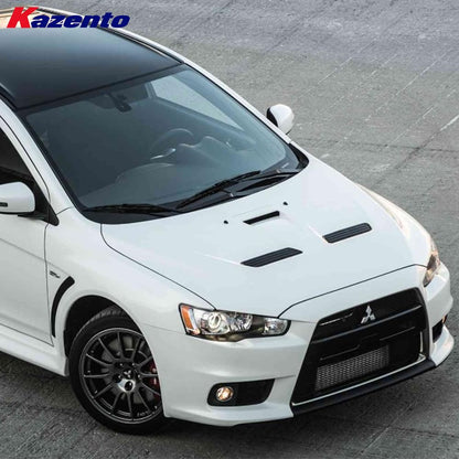 Kazento For Mitsubishi Evolution EVO 10 CZ4A 07-16 OE Style Carbon Hood Air Vents 2pcs