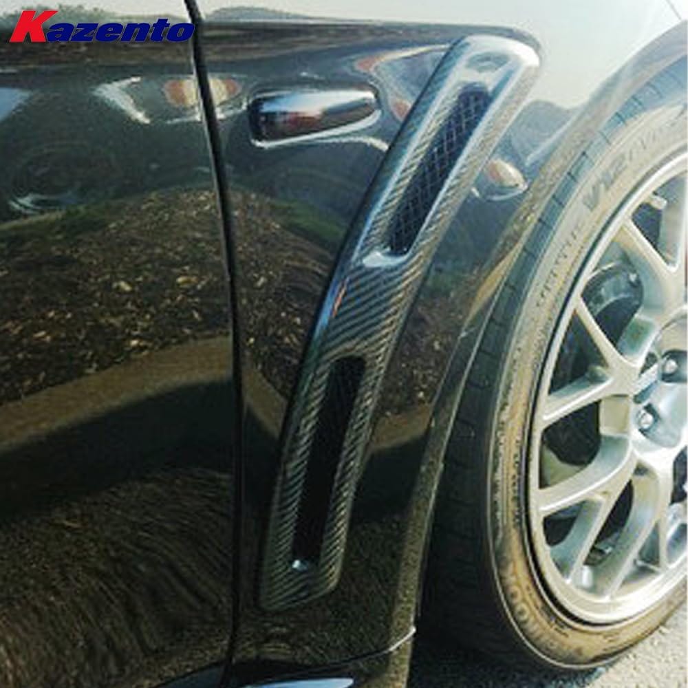 Kazento For Mitsubishi Evolution EVO 10 CZ4A 07-16 V-Style Carbon Front Fender Vents Kazento Carbon Parts 车身侧板 EVO10-FV-VA-CF