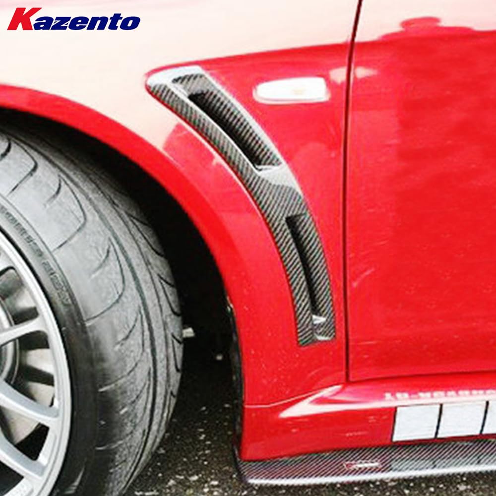 Kazento For Mitsubishi Evolution EVO 10 CZ4A 07-16 V-Style Carbon Front Fender Vents Kazento Carbon Parts 车身侧板 EVO10-FV-VA-CF