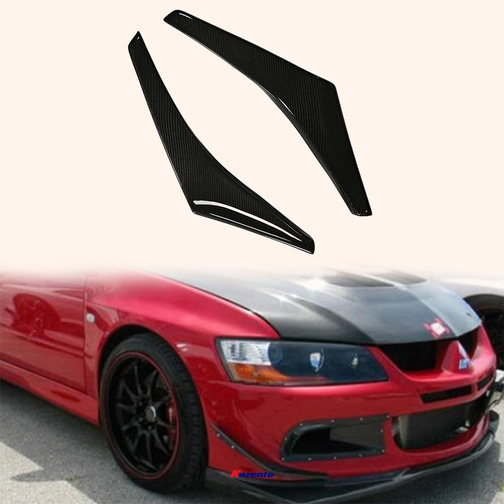 Kazento For Mitsubishi Evolution EVO 8 03-05 Carbon Fiber VS Style Front Bumper Canards Kazento Carbon Parts 车身侧板 EV08-CANA-VA-CF
