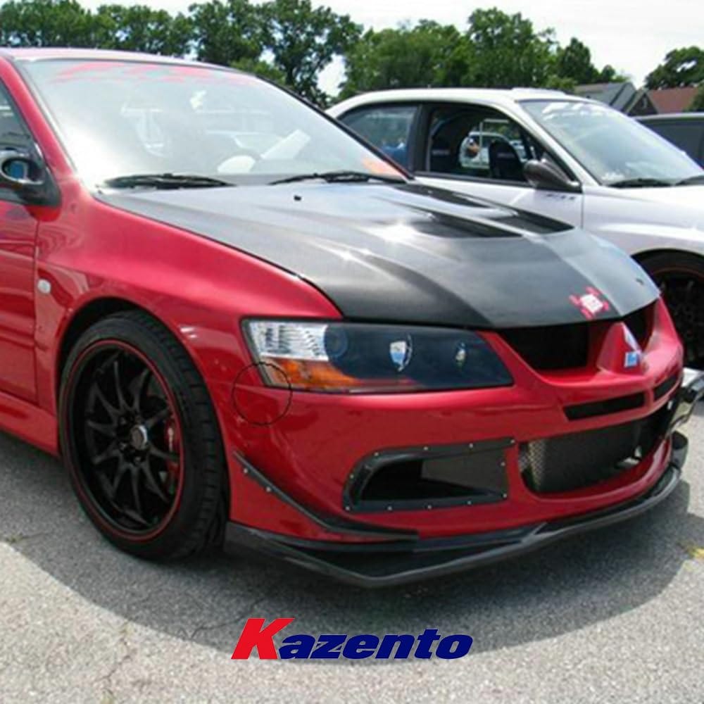 Kazento For Mitsubishi Evolution EVO 8 03-05 Carbon Fiber VS Style Front Bumper Canards
