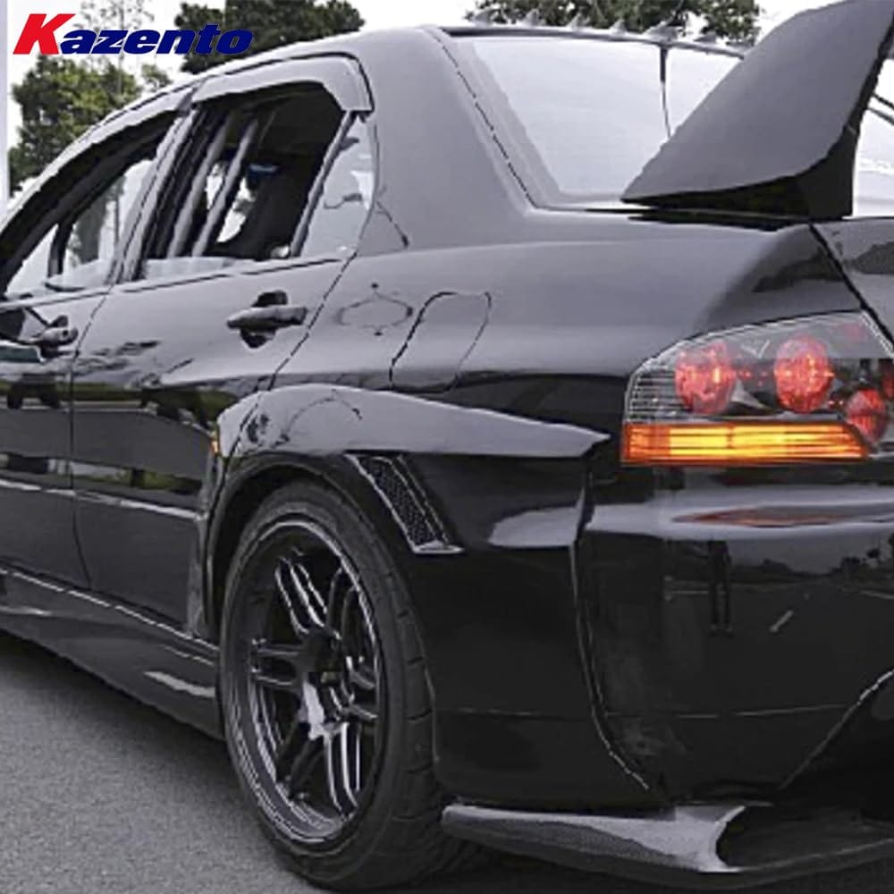 Kazento For Mitsubishi Evolution VIII EVO 8 9 Sedan VTX Fiberglass Rear Over Fender Kazento Carbon Parts 车身侧板 EVO8-RF-VTX-FRP