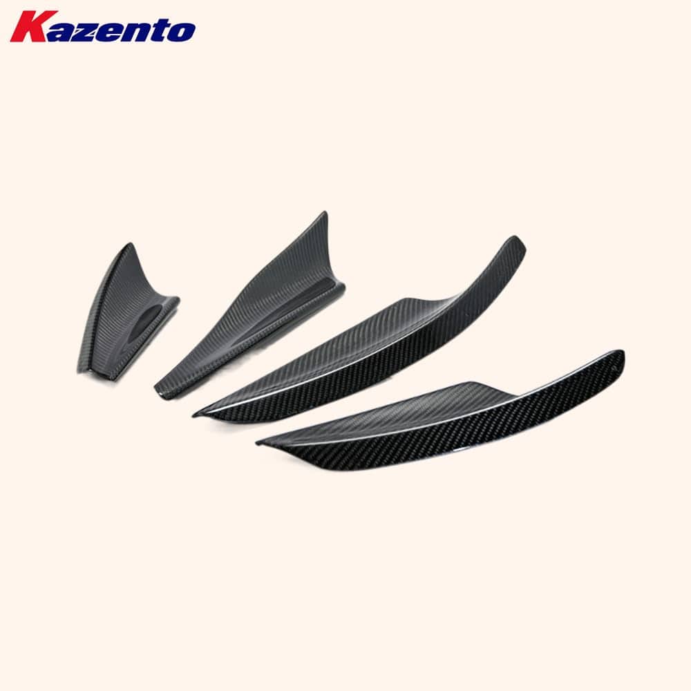 Kazento For Mitsubishi Evolution X EVO 10 CZ4A 07-16 VRS Carbon Front Bumper Canard 4pcs