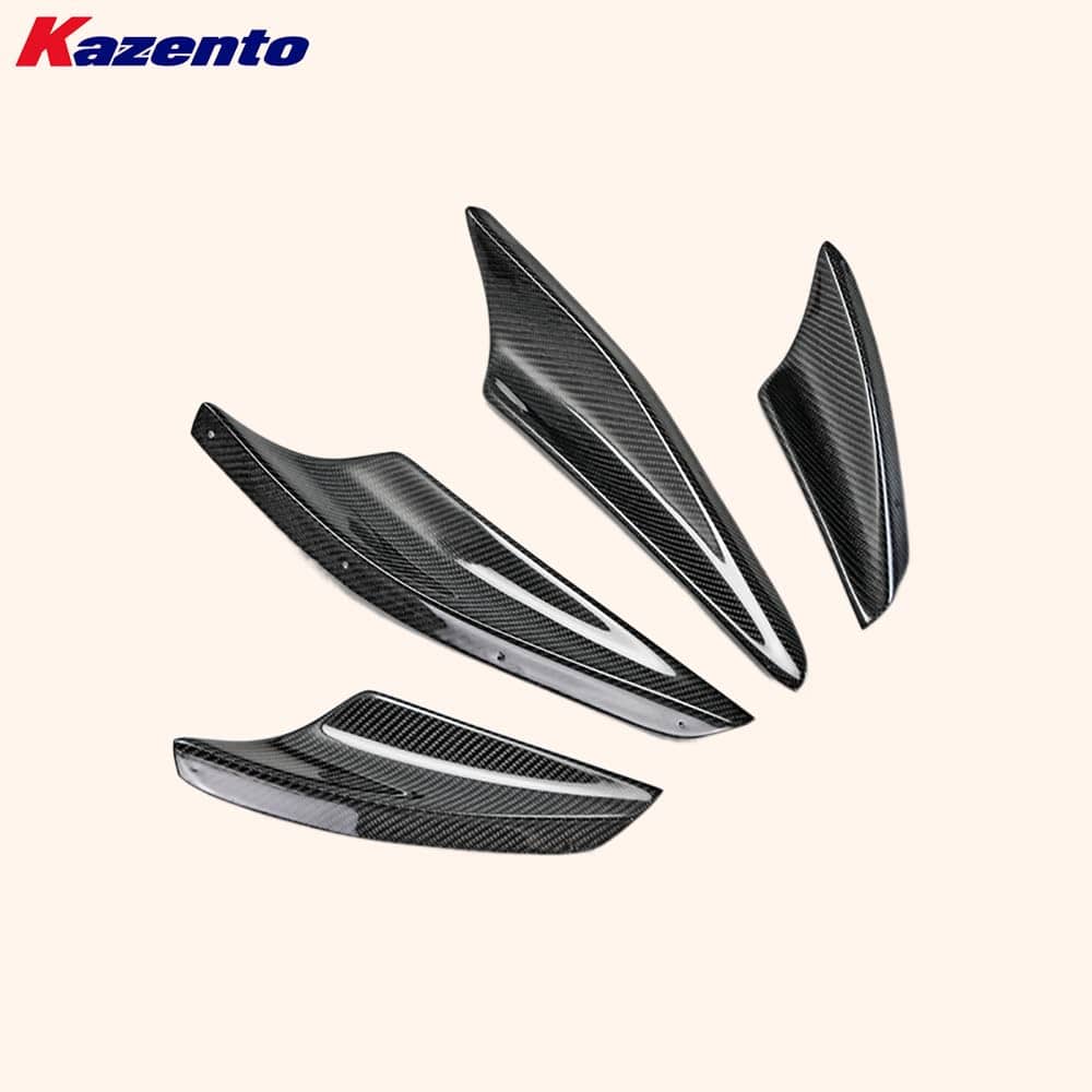 Kazento For Mitsubishi Evolution X EVO 10 CZ4A 07-16 VRS Carbon Front Bumper Canard 4pcs