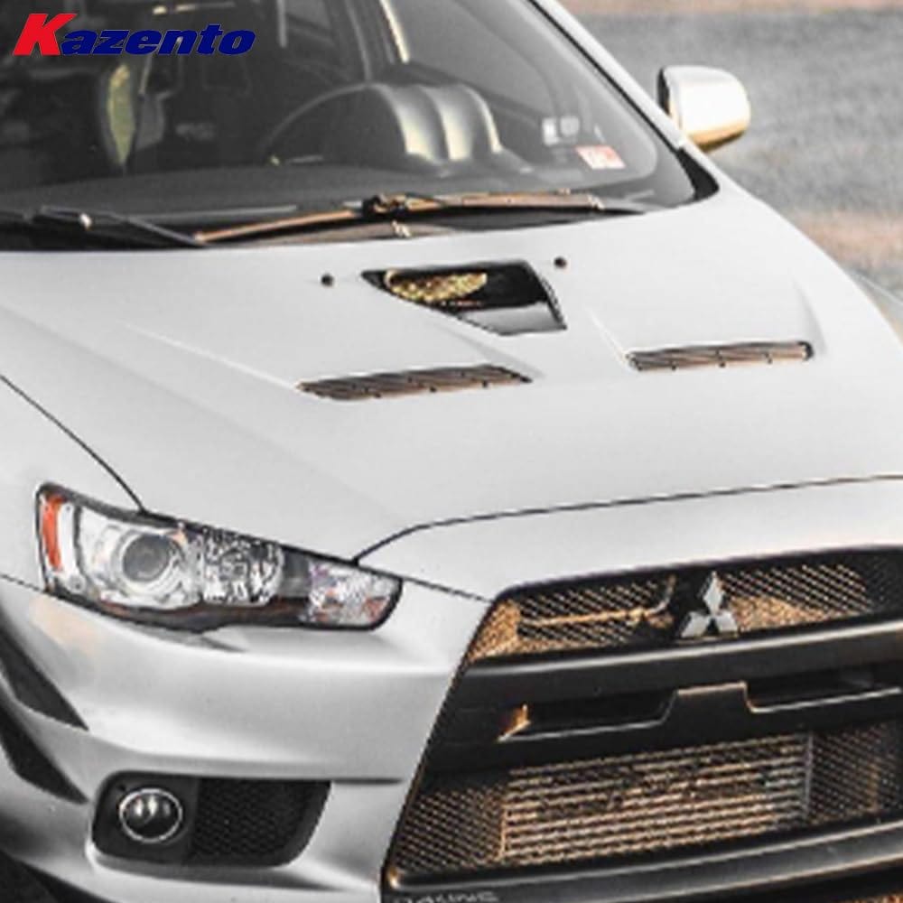 Kazento For Mitsubishi Evolution X EVO 10 CZ4A Sedan 07-16 OEM Style Hood Scoop Carbon
