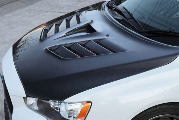 Kazento For Mitsubishi Evolution X EVO 10 CZ4A Sedan 07-16 VRS Style Carbon Bonnet Hood Kazento Carbon Parts 车身侧板 Carbon Fiber EVO10-HOOD-VA2-CF
