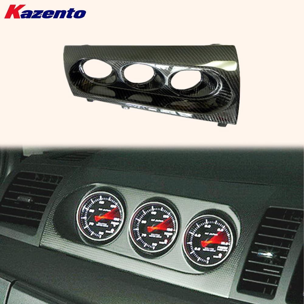 Kazento For Mitsubishi Evolution X EVO 10 (RHD) 07-16 M7 Carbon Triple Gauge Pod 60mm Kazento Carbon Parts 车身侧板 EVO10-POD-TRI-60R-CF