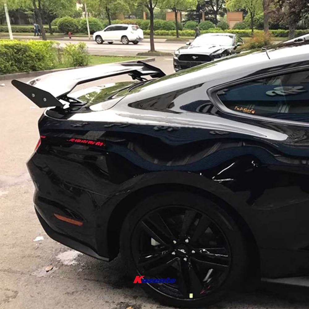 Kazento For Mustang 2015-2018 AP Style For Ford Wet Carbon Rear Trunk Bumper GT Spoiler Wing Kazento Carbon Parts 车身侧板 MUST1518-RS-AP-CF