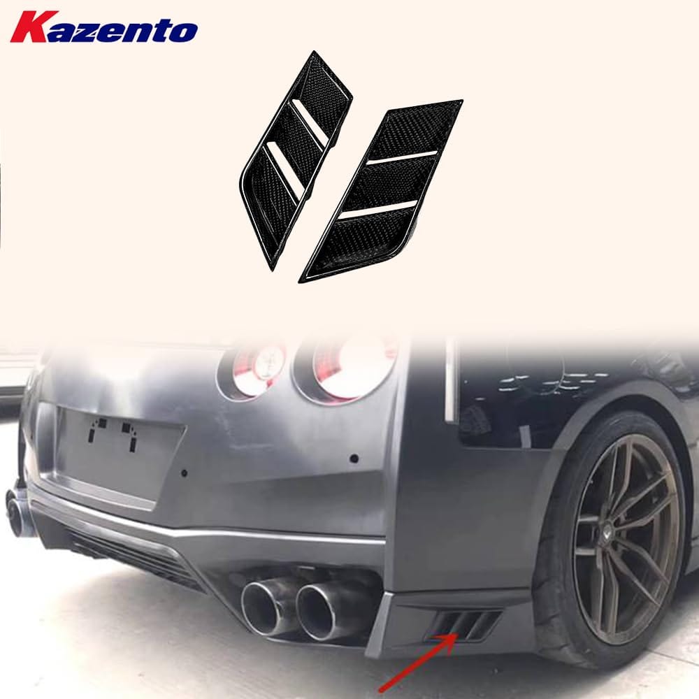 Kazento For Nissan 17-22 R35 GTR OE Style Carbon Fiber Rear Bumper Bottom Lip Side Duct Kazento Carbon Parts 车身侧板 R35-RLVT-OE-17-CF